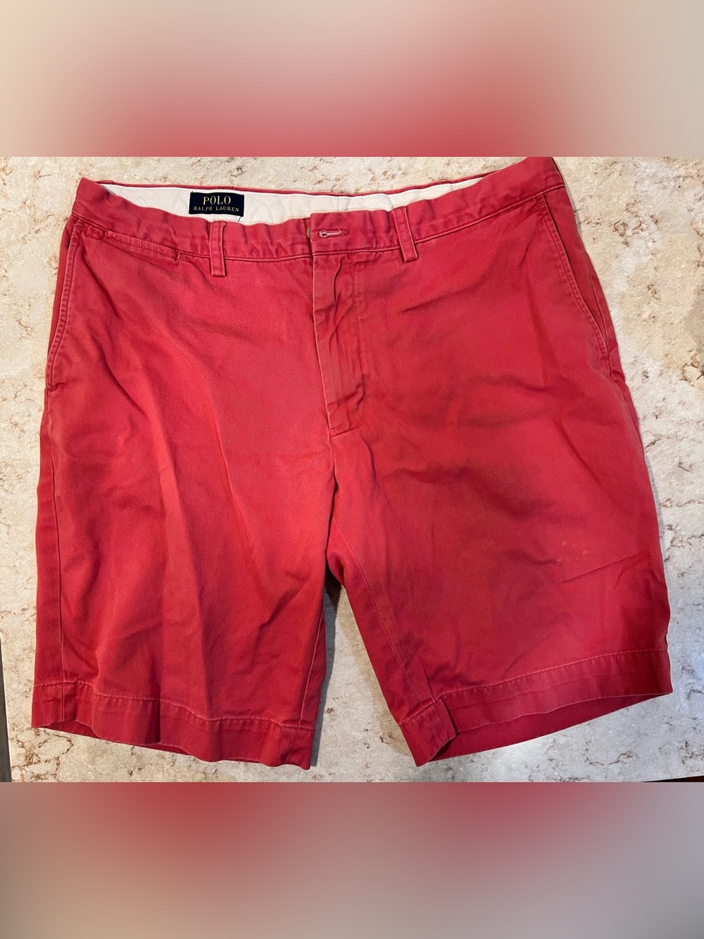 Ralph Lauren Men’s Red Flat-Front Chino Shorts